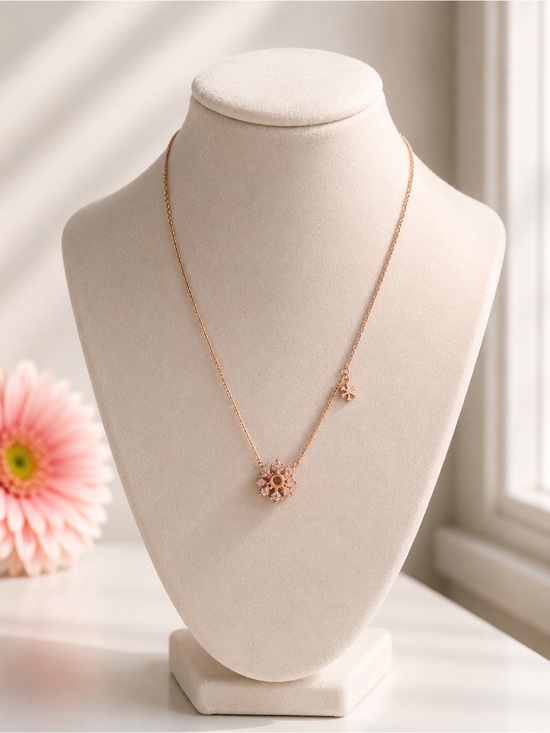 Unbranded Jewelry - Gold Snowflake Necklace Stainless Steel Minimal Winter Charm Gift